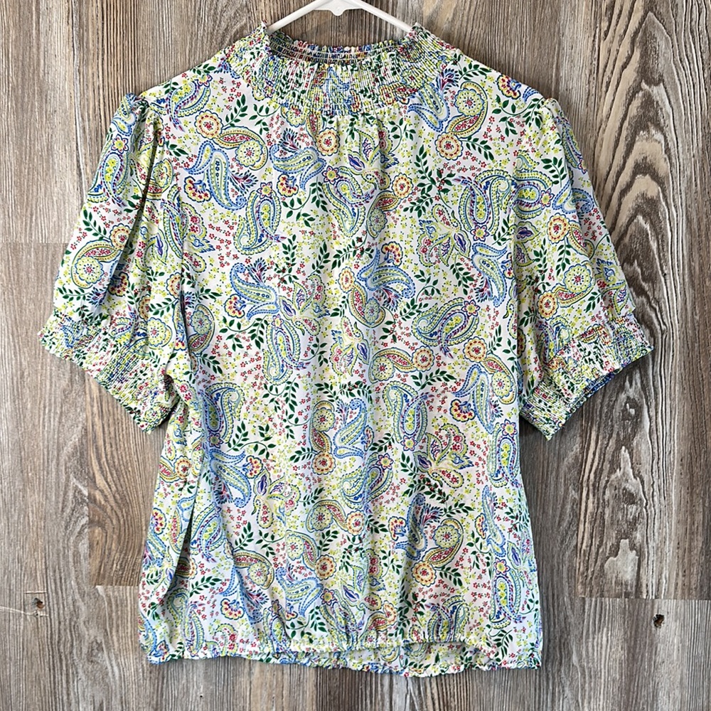 Cooper & Ella play Paisley, printed blouse with high neck, L